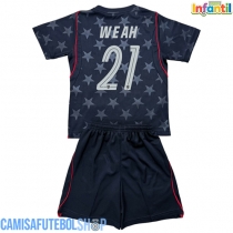Camisa de time de futebol Estados Unidos Timothy Weah #21 Replicas 2º Equipamento Infantil Mundo 2026 Manga Curta (+ Calças curtas)
